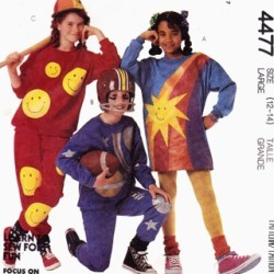 4477 KIDS STRETCH LS TOP LENGTHS, PANTS, TRANSFER PATTERN MD,LG